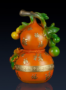 纯黄铜福葫芦摆件家居饰品摆件铜葫芦办公室装饰品葫芦工艺品摆件