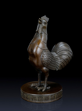 纯黄大吉大利鸡铜公鸡摆件家居装饰品客厅生肖鸡工艺品礼品摆件