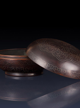 纯铜书法国画文房四宝带盖工艺品