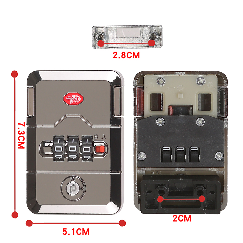 行李箱密码锁维修更换旅行箱海关密码锁拉杆箱配件皮箱子通用锁扣