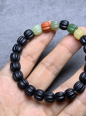 和田玉南瓜珠多宝手串男女款