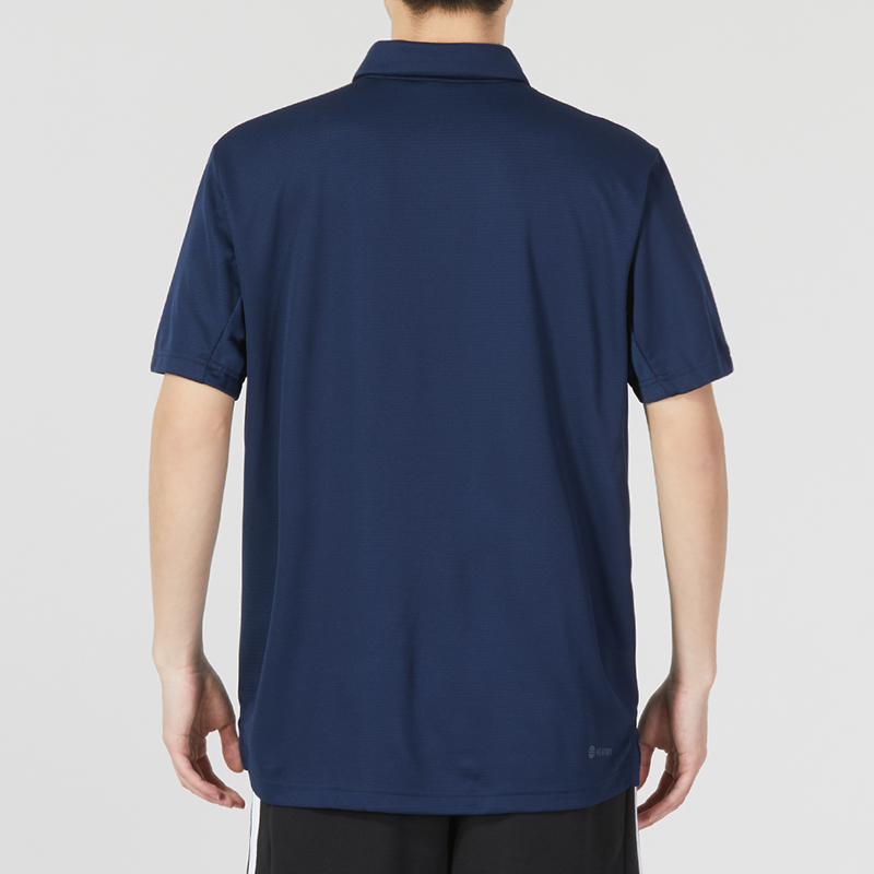 阿迪达斯官网夏季男子跑步T恤运动服休闲蓝色短袖POLO衫HS3237 - 图0