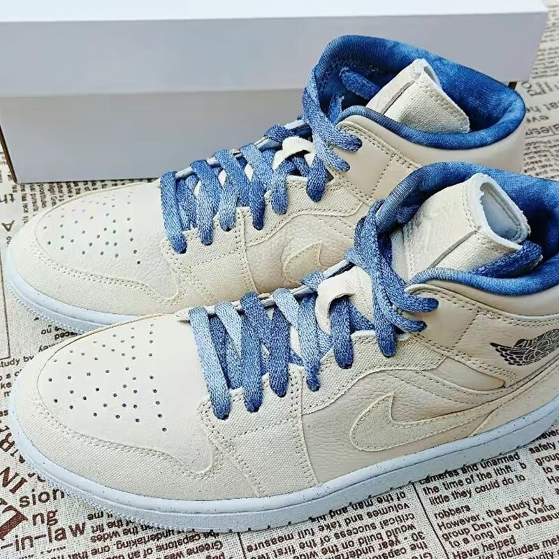 耐克女鞋AJ1高帮板鞋休闲鞋AIR Jordan 1春季新款时尚中帮篮球鞋-图0