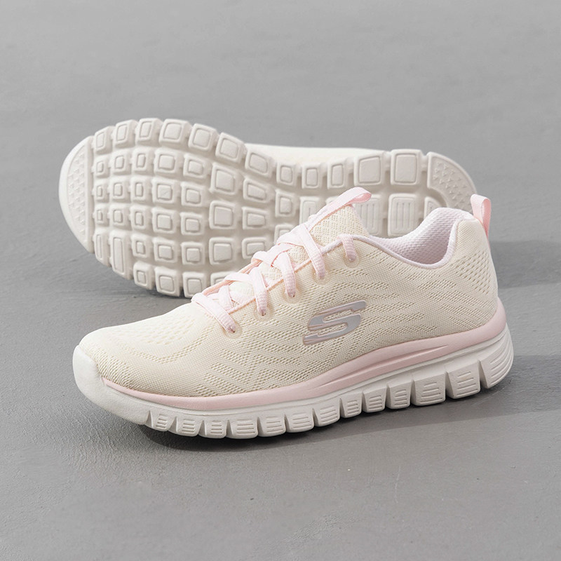 斯凯奇官方正品网面跑步鞋女鞋春季新款轻便透气运动鞋减震慢跑鞋,淘宝优惠券,粉丝福利购,淘宝优惠卷