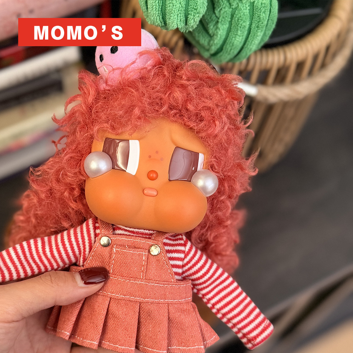 MOMOS 美人鱼哭娃套装crybaby红白条纹衣服头发泡泡玛特潮玩娃衣,淘宝优惠券,粉丝福利购,淘宝优惠卷