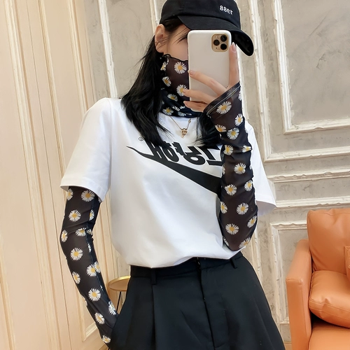 Милые нарукавники, брендовая маска, шелковые перчатки, защита от солнца