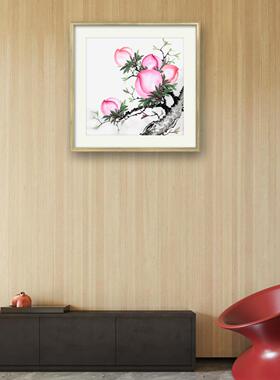 手绘桃子挂画齐白石桃子画