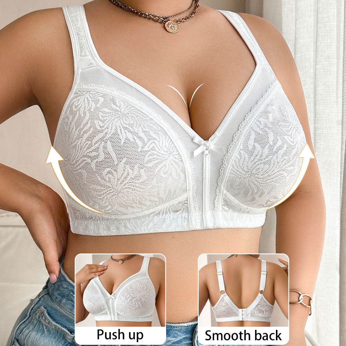 欧美大码文胸蕾丝网纱爆款无胸垫无钢圈宽肩带舒适大胸显小内衣女,淘宝优惠券,粉丝福利购,淘宝优惠卷