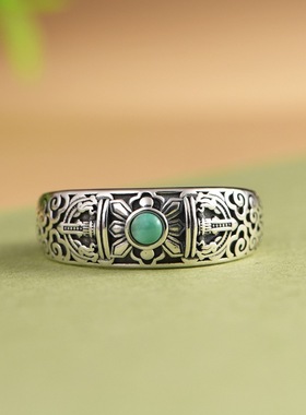 复古新中式925银开口可调指环