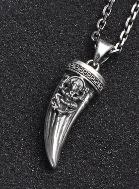 925银复古象鼻财神吊坠男款