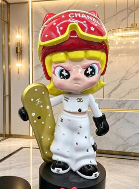 网红泡泡系列滑雪公主落地摆件客厅电视柜旁家居装饰品
