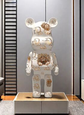 暴力熊大摆件客厅高端落地电视柜旁装饰品大型积木熊门店门口摆设