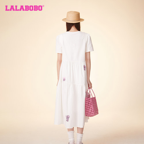 LALABOBO24夏季新款简约软糖兔甜美可爱短袖连衣裙女|LBDB-WLZY21-图3