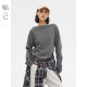 Lazy off-shoulder ເຮືອຄໍເສື້ອ sweatshirt ວ່າງສະບາຍ