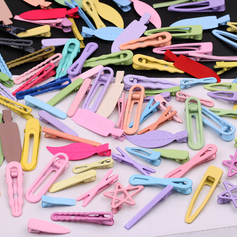 奶油胶发饰材料儿童手工diy糖果色磨砂橡皮漆刘海夹边夹双叉夹子,淘宝优惠券,粉丝福利购,淘宝优惠卷