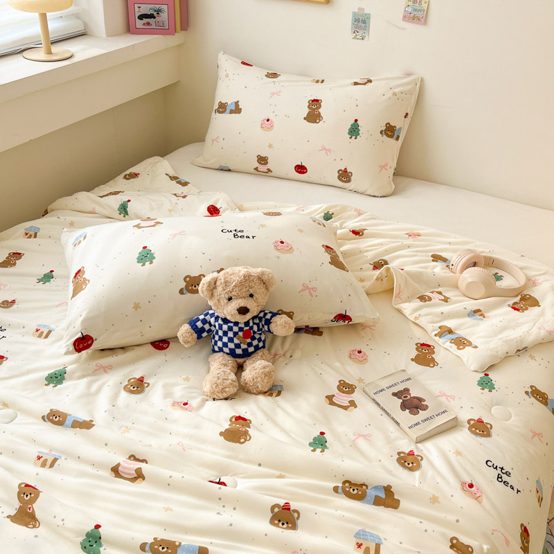 夏季A类儿童针织夏被夏凉被单人空调被可机洗水洗幼儿园薄被子