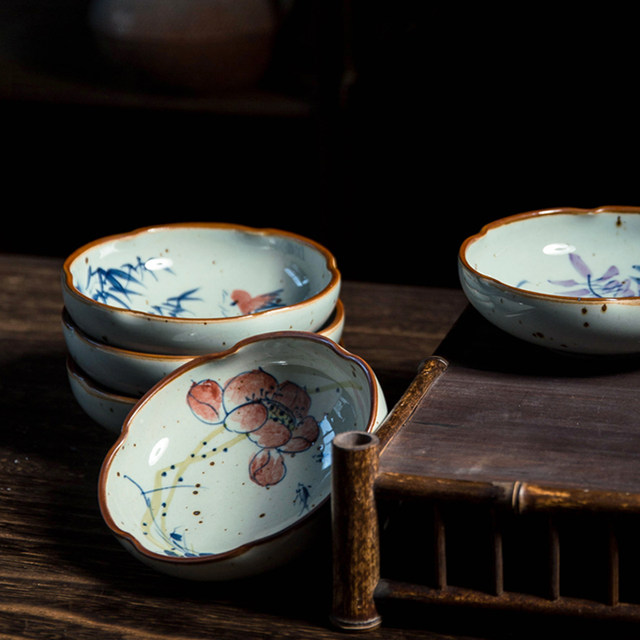 Retro style refreshment pan Zen fruit pan Jingdezhen