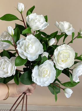 单支仿真花栀子花餐桌客厅卧室家居装饰花束假花拍摄道具摄影道具