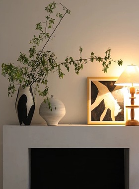 侘寂风手工陶瓷花瓶摆件新中式艺术花器酒店民宿售楼处样板间桌面