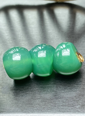 原矿非洲翠玛瑙正阳绿斜切大肠配饰尺寸8mm文玩菩提配饰