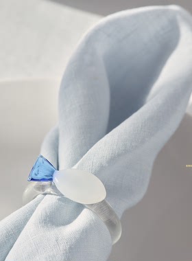 The white company英国代购餐巾扣四件套纯手工高端餐桌小众设计