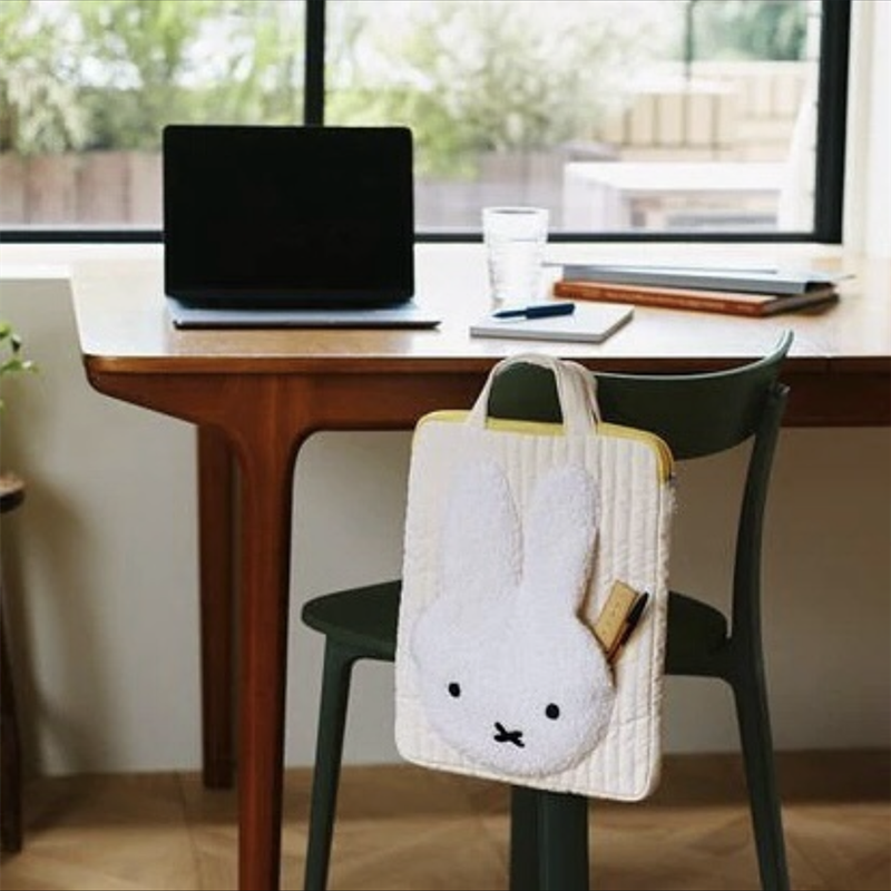 日系boris熊豆眼兔毛绒电脑包可爱卡通pc平板收纳手提袋出勤包,淘宝优惠券,粉丝福利购,淘宝优惠卷