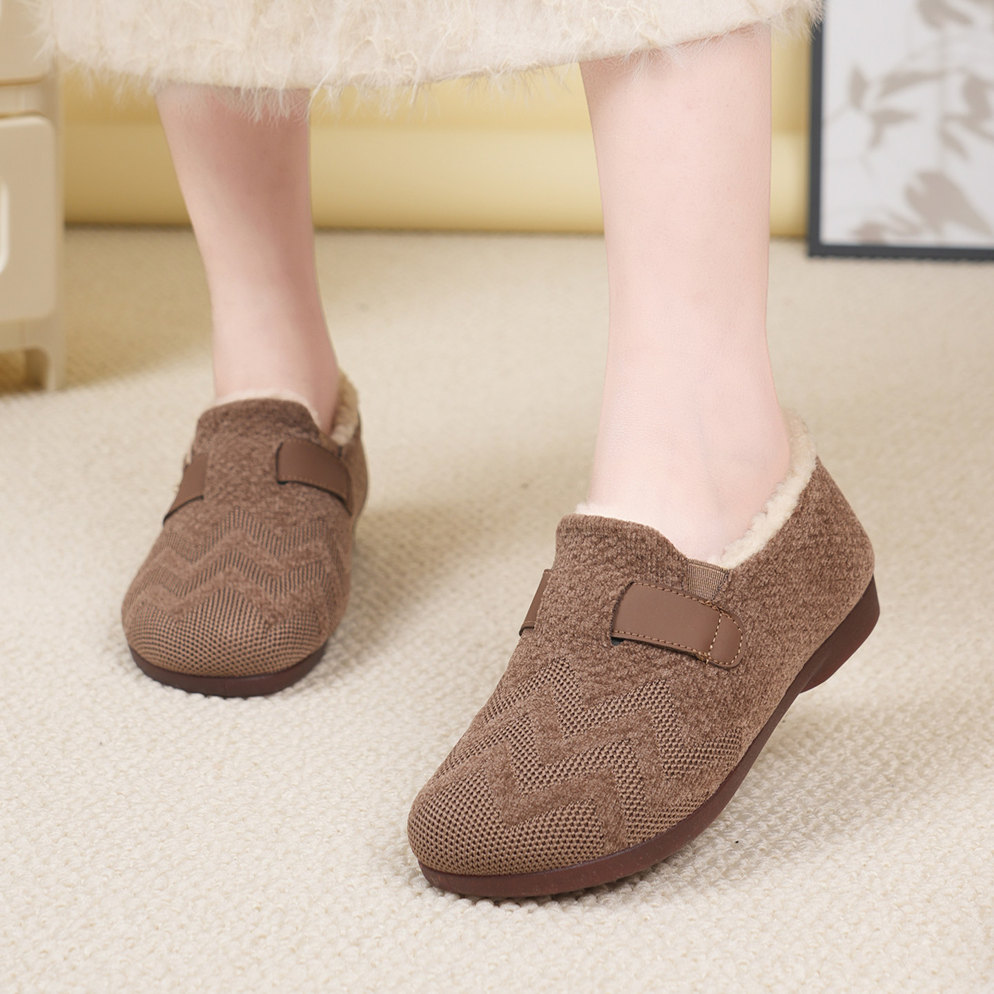 老北京棉鞋女冬季加绒加厚保暖豆豆鞋软底舒适妈妈鞋一脚蹬休闲鞋,淘宝优惠券,粉丝福利购,淘宝优惠卷