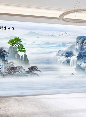 2026新款电视背景墙新中式山水画