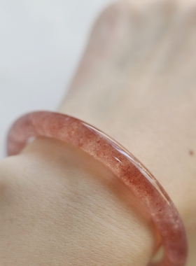 古风文艺甜美桃花手镯女草莓晶