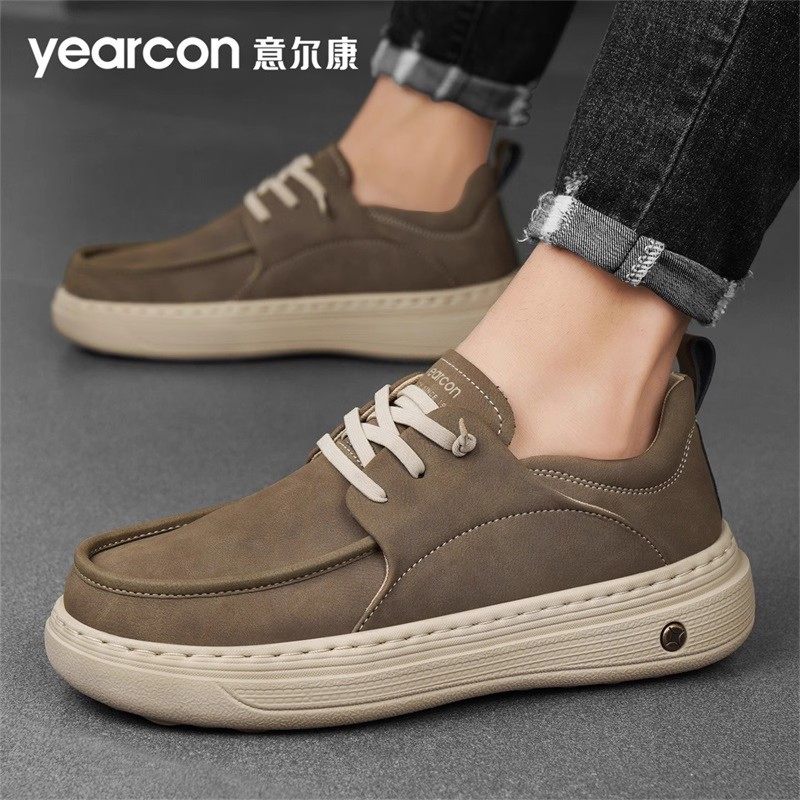 意尔康板鞋男鞋2026新款春秋冬季加绒棉一脚蹬男士豆豆鞋休闲皮鞋,淘宝优惠券,粉丝福利购,淘宝优惠卷