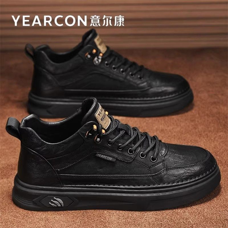 意尔康高帮板鞋男鞋2026新款春秋冬季棉鞋潮爆款高端男士休闲皮鞋,淘宝优惠券,粉丝福利购,淘宝优惠卷