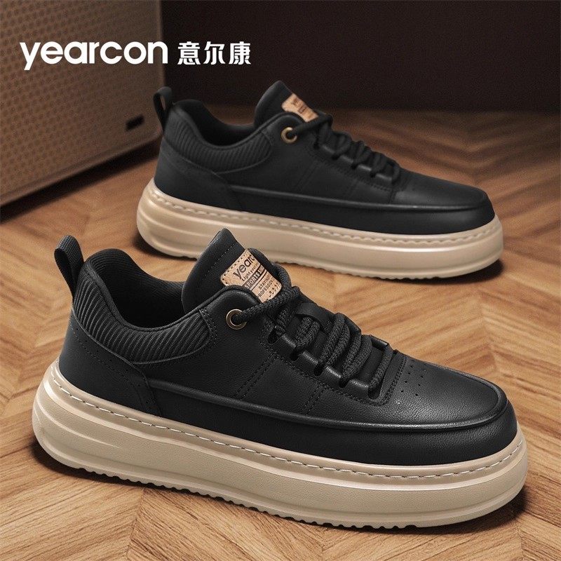 意尔康男鞋2026新款秋冬季潮百搭板鞋高端男士英伦风复古休闲皮鞋,淘宝优惠券,粉丝福利购,淘宝优惠卷
