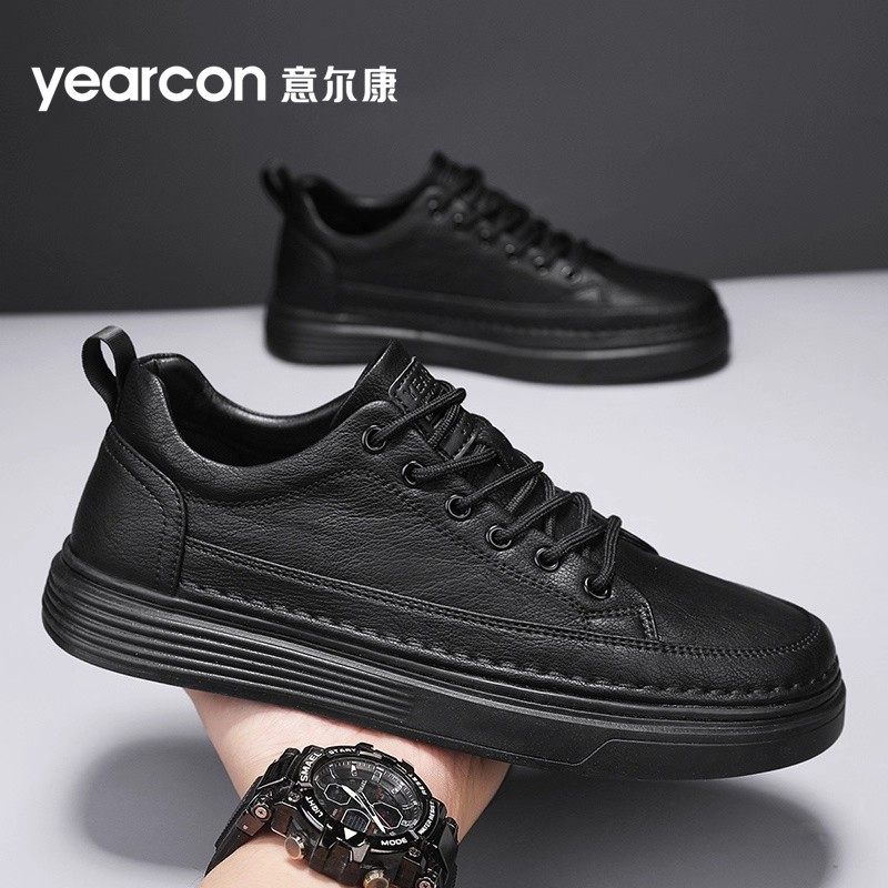 意尔康皮鞋男鞋2026新款春秋冬季加绒棉百搭爆款高端男士休闲板鞋,淘宝优惠券,粉丝福利购,淘宝优惠卷