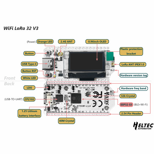 LoRa32-v3兼容Arduino开发板SX1262 ESP32-S3节点WIFI Meshtastic - 图3