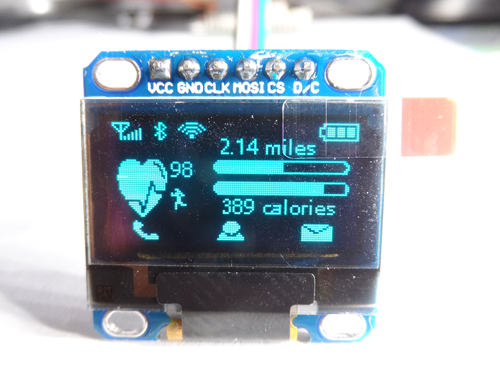 0.96寸 OLED 显示屏 模块 蓝色 12864 arduino/stm32/51例程源码 - 图1