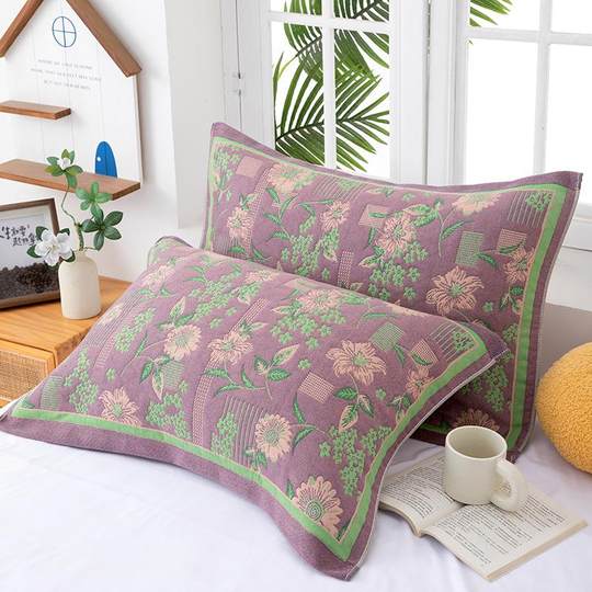 Toalla de almohada acolchada de gasa de algodón puro con patrón de dibujos animados para niños y adultos Toalla de almohada de gasa de algodón puro de doble uso Toalla de regalo