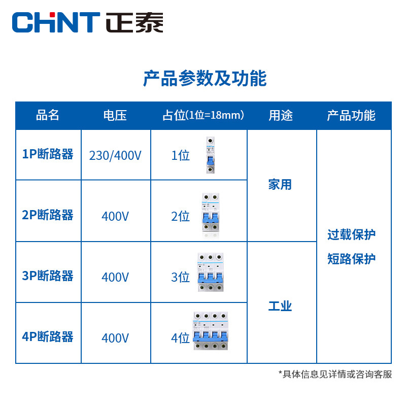 正泰空气开关NBE7家用空开断路器32a2p电闸总开3p4p63a100adz47-图2