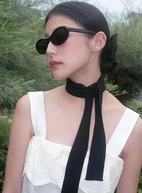 小香风辣妹窄框猫眼太阳镜王一博同款小框防紫外线防晒板材墨镜