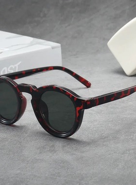 2025新款复古圆形小框高级感男女太阳镜跨境时尚潮流防紫外线墨镜