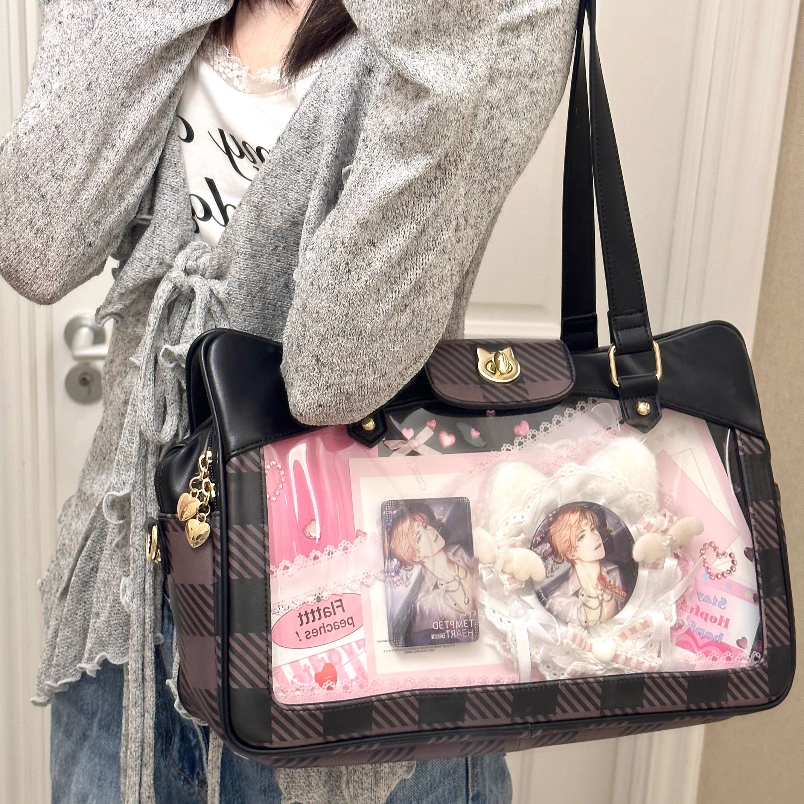 morning glory原创可爱猫契终点站手提单肩斜跨制服大容量痛包,淘宝优惠券,粉丝福利购,淘宝优惠卷