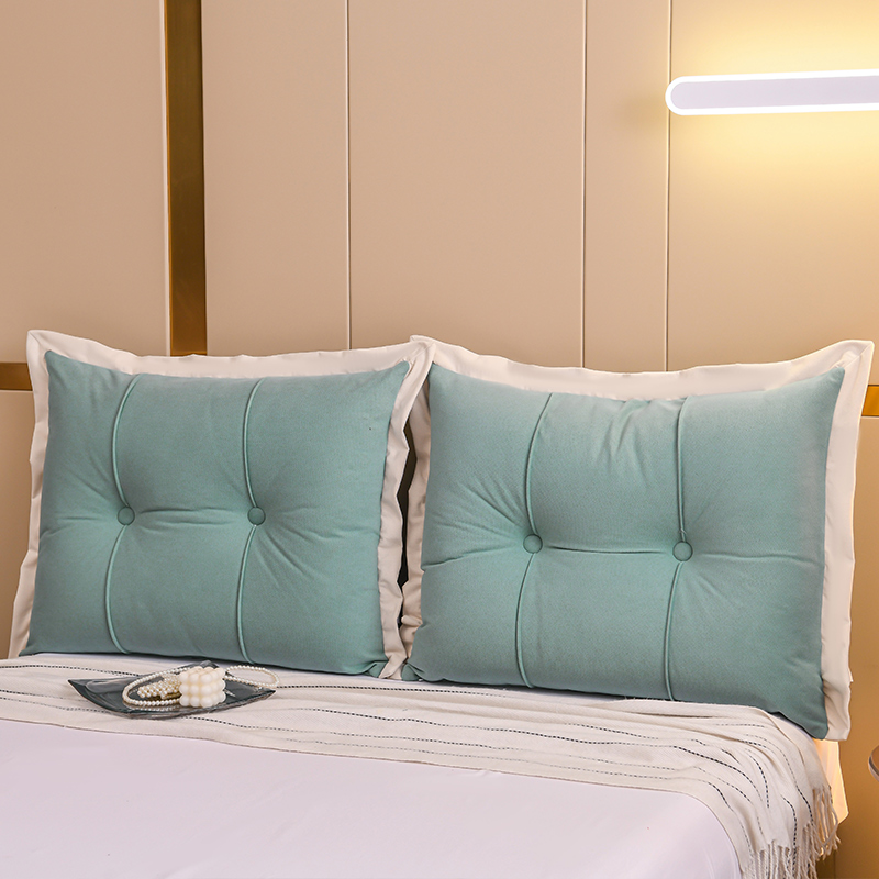 新款沙发靠垫床头靠垫榻榻米软包床头板双人靠背垫家用腰枕可拆洗 - 图1