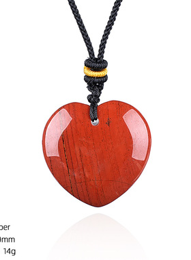 30mm天然水晶爱心吊坠项链