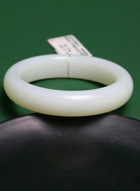 保真和田玉新疆且末米达料羊脂白玉手镯高品质油膏料藏品59.9