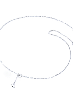 整套925可调节长短女潮锁骨银链