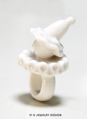 首饰ifu品牌小丑分量陶瓷戒指