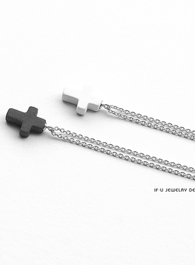 原创手工陶瓷简约首饰磨砂感吊坠