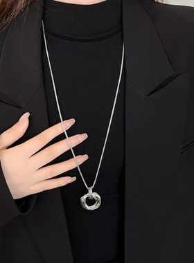 圆环长项链女款2026新款长款毛衣链配饰品轻奢颈链7441