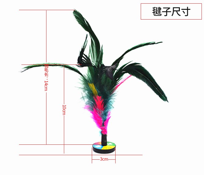 太仓毽新健鸡毛毽子花毽球XJ206小学生儿童阳光体育男女踢毽比赛 - 图0