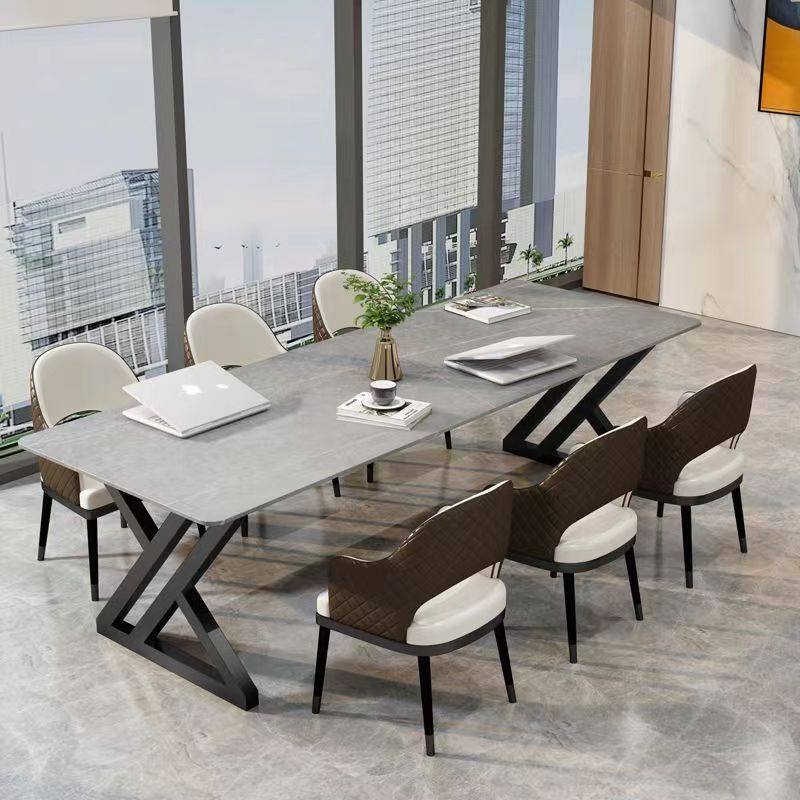 定制桌腿铁艺桌腿架子餐桌岩板实木电脑办公桌轻奢大班桌支架脚架 - 图1