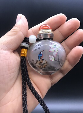 瓶内画鼻烟壶把玩纯手工 鼻烟提神醒脑 辅助戒烟开车防困特色礼品